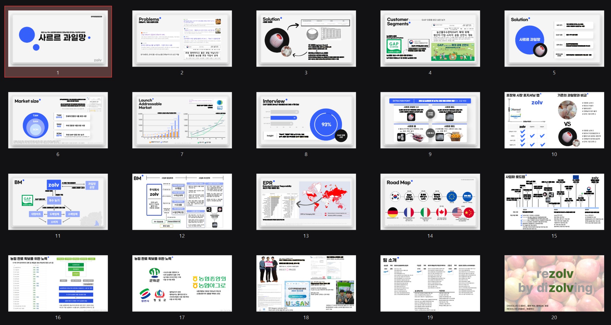 ZOLV 정주영창업경진대회 IR
